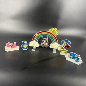 VTG Care Bears Makit & Bakit Care A Lot Stained Glass Suncatchers Completed
